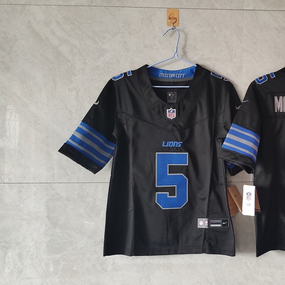 NWT mens & youth 5 David Montgomery 2024 Black FUSE Stitched Jersey - Picture 2 of 3